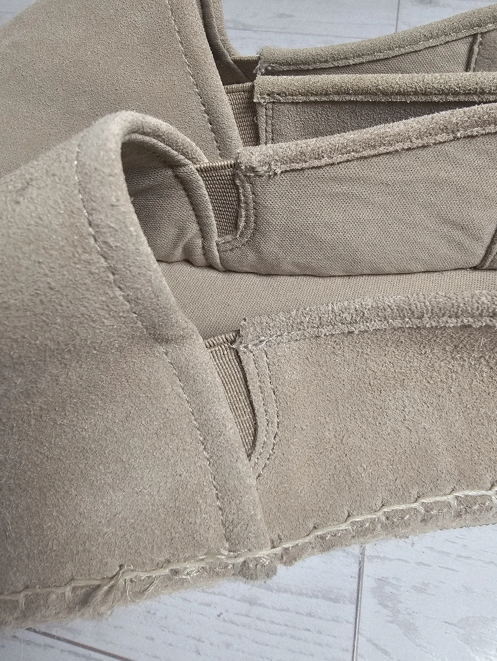 ZARA Suede Espadrilles Beige Slip-On Shoes Size 5.5 US / 38 EU NWT NO BOX
